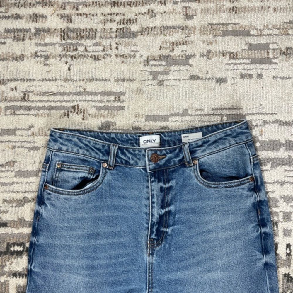 ONLY Erin High Waisted Straight Leg Blue Jeans Size 30 Cotton - Picture 4 of 13